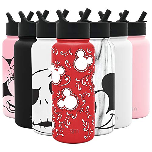 Simple Modern Disney 32oz Summit Water Bottles with Straw Lid - Vacuum Insulated