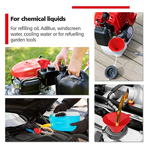 Nirox Universal funnel set of 4 - Food suitable BPA-FREE - Filling aid for kitchen and household - Liquids and dry ingredients - Oil and fuel filling funnel for car, workshop or garden tools - Image 5