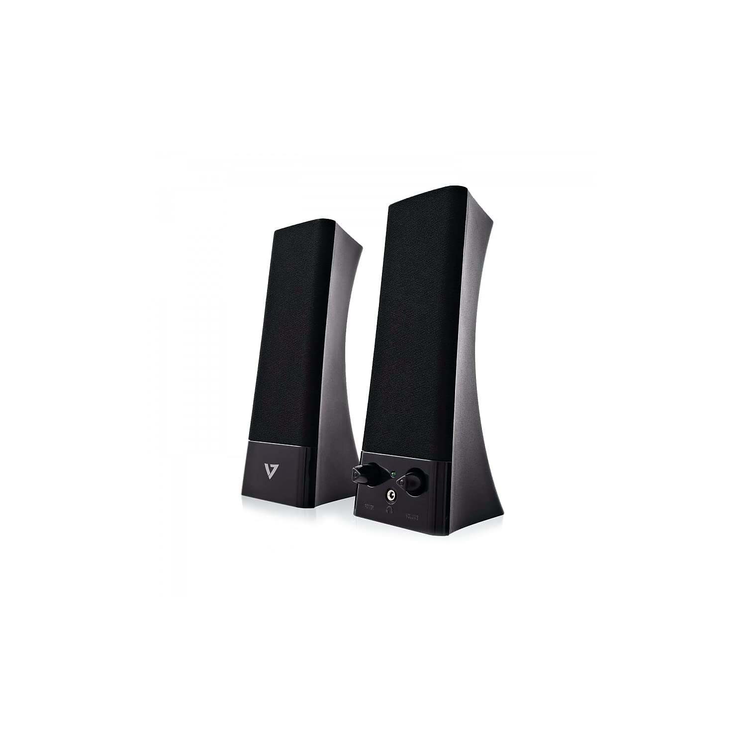 Haut-parleurs Stéréo USB V7 SP2500 - 5W, Câble Audio 3.5 Mm - Pour PC, Bureau, Portable - 2