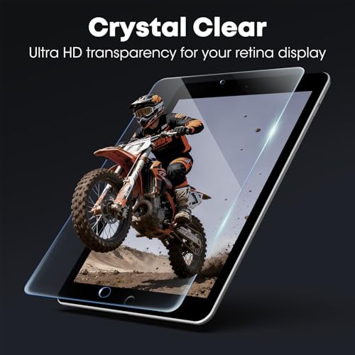 Image of JKSML 2-Pack Screen Protector for iPad 9 /8 /7th Gen 10.2 inch(2021&2020&2019), Tempered Glass UltraFit Tray for Easy Installation, Case Friendly, Bubble-Free, Face ID & Apple Pencil Support
