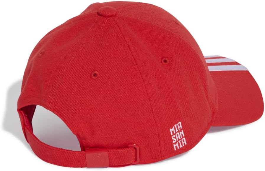 adidas Bayern Munich Baseball Cap - Official FC Bayern Crest, Adjustable Strap, Polyester Twill Material Red/White