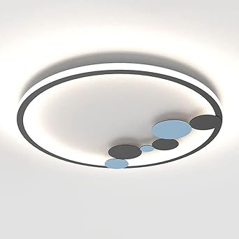 19.7inch Side Eeiling Lighting Close to Ceiling Light Fixtures Nordic Bedroom LED Acrylic Ceiling Lamp Round Trichromatic Dimming for Bedroom, Bathroom, Hallway, Kitchen