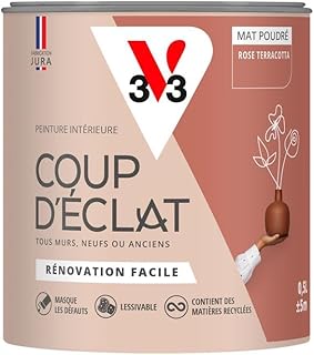 V33 Peinture murale intérieure Coup d'Éclat® Rose terracotta Mat Poudré 0,5L