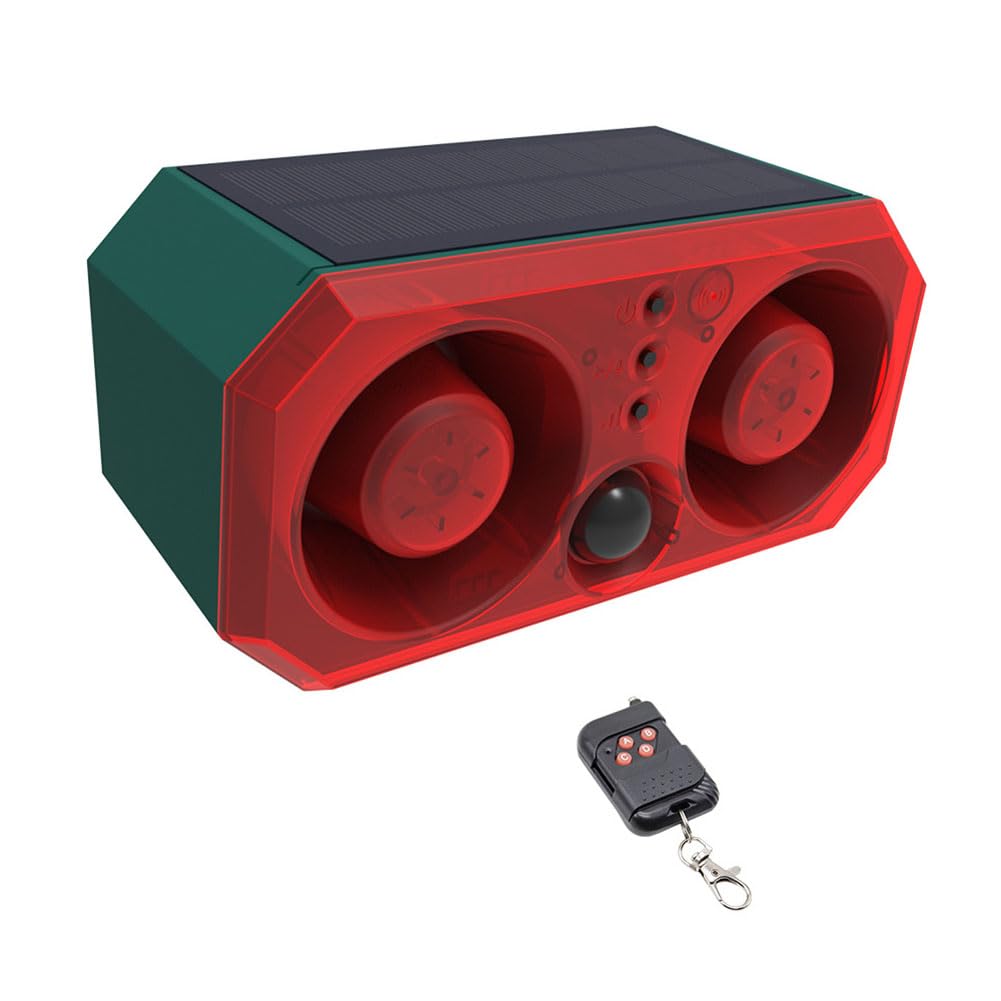Alarme Solaire capteur Infrarouge 130dB avec LED Rouges Clignotantes pour Ferme, Jardin, Maison