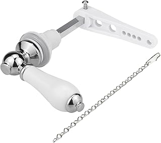 Ancable Ceramic Toilet Flush Handle Replacement, Traditional Victorian Style Cistern Lever Flush Handle with Chrome Finish for Toilet Wc Cistern Tank