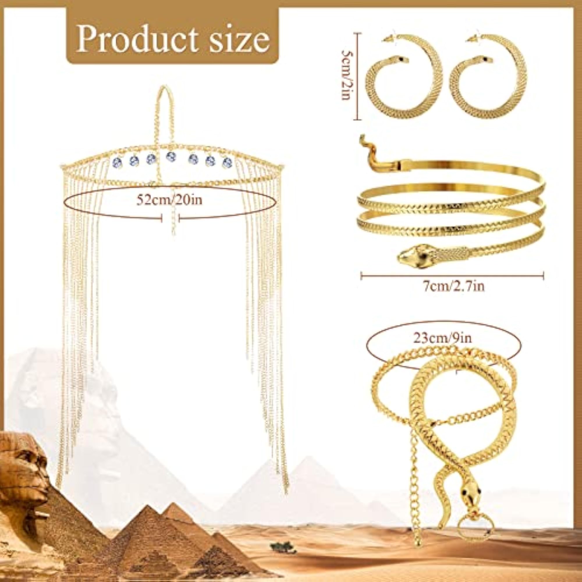 5 Pcs Egyptian Cleopatra Costume Accessories Set