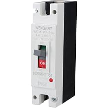 Wengart 250 Amp DC MCCB Circuit Breaker, 250V 1-Pole Molded Case Breaker for Solar PV System, High-Capacity Battery Bank & Off-Grid Inverter, Heavy-Duty DC Master Disconnect, WGM1PV-250