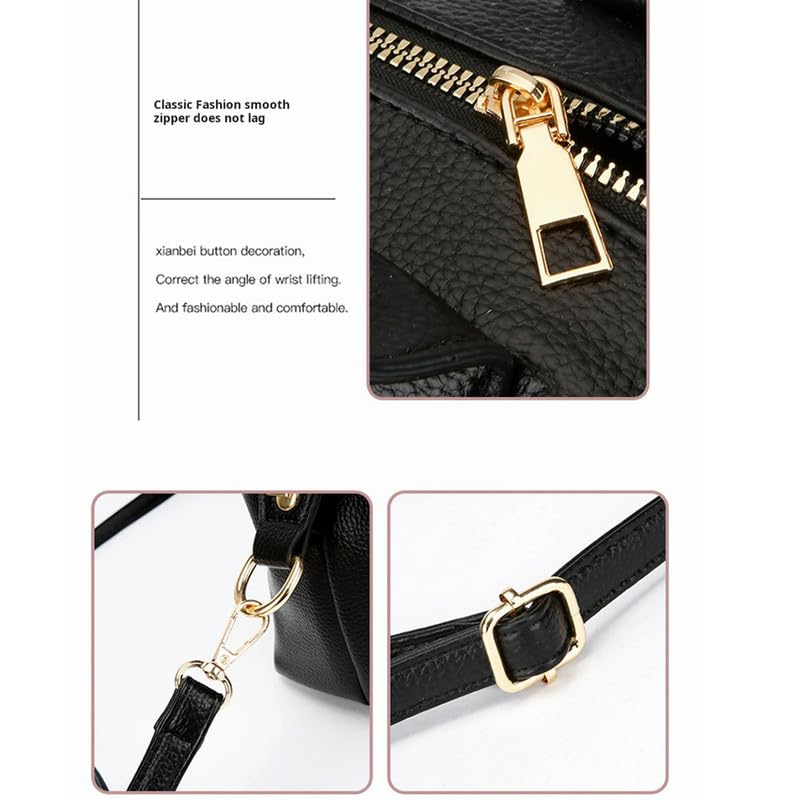 Hobo Bolso de Mano con Bandolera para Mujer en Cuero PU Bolso Hombro Bolso Bandolera Bolso de señora Mode Bolsos para Damas Mamá Boston Bolso Negro