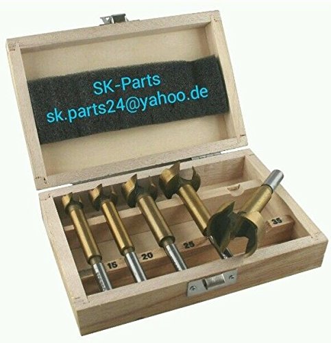 Forstnerbohrer SP-Stahl Holzbohrer Bohrer 5 tlg SF 2 TIN Cover