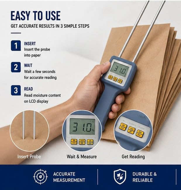 KERRO™0-95% Paper Moisture Meter TK-100M, For Industrial 4