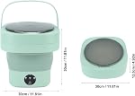Portable Washing Machine, 6.5L Mini Portable Bucket Washer Foldable Washing Machine with Soft Spin Dry and Drainage Pipe Small Portable Washer for Apartment RV Travel Underwear (Green)