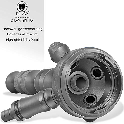 DILAW® SKITTO X Shisha Set Hookah Aluminium Alu 85cm Wasserpfeife Kaminkopf Komplettset Molassefänger Silikonschlauch… – Bild 8