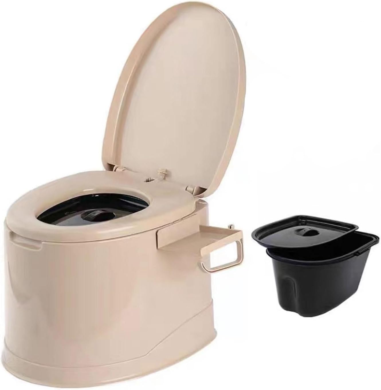 TYCHWZRMV(売店)男女共通のナイトポット、 ナイトポット、シート、蓋、ハンドル、ロールホルダー付きポータブルトイレ、コンパク