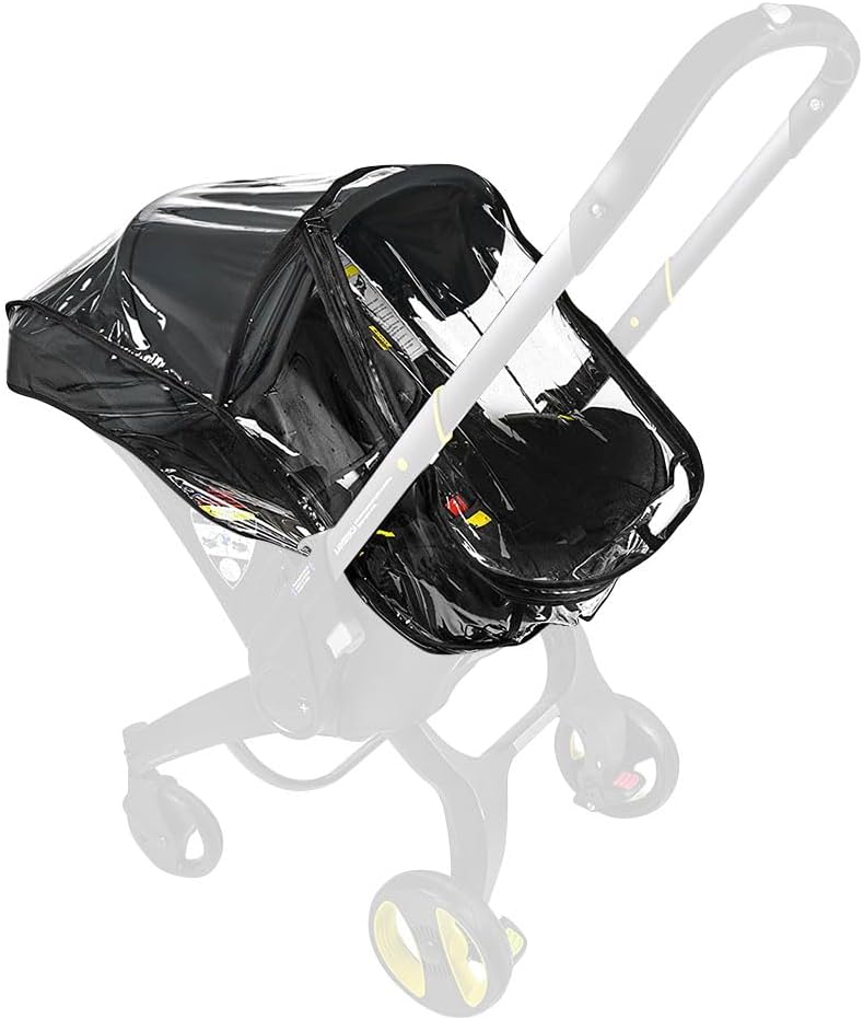 Baby Stroller Raincover Compatible with Doona Stroller, Baby Stroller Transparent PVC Rain Cover, Stroller Carrier Travel Raincover Accessory for Pushchair Pram, Windproof & Waterproof