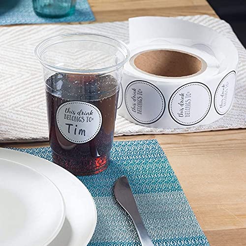 500 Pack Drink Stickers For Cups, Water Bottles, This Drink Belongs To Stickers For Wedding Reception, Birthday Party, Anniversary, Cocktail Party, Blank Cup Name Tags (2 In) #TOP2