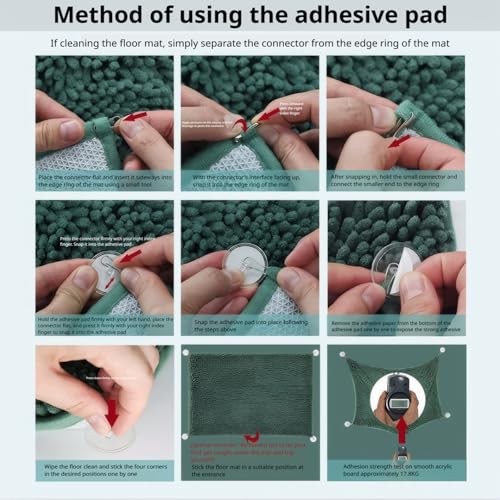 2 Teilig Badematten Set, Ultra Dicker Badteppich Set, Badvorleger Badezimmerteppich, Badezimmerteppich Vorleger Saugfähige rutschfeste Badteppich Waschbar Badvorleger (Dunkelgrau) – Bild 8