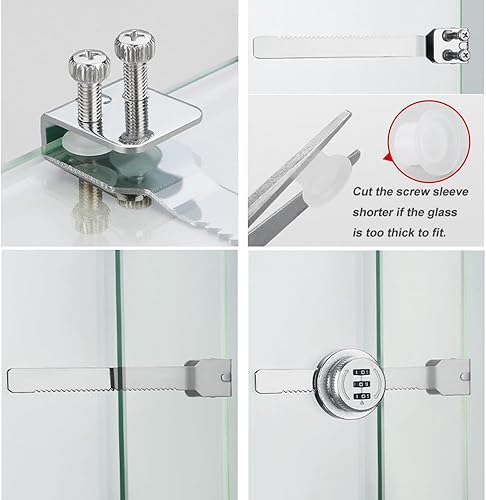 Miniatura 4 de ETEKJOY Cerradura de trinquete sin llave para puerta corredera de cristal vitrina vitrina vitrina gabinete combinación de contraseña digital 3