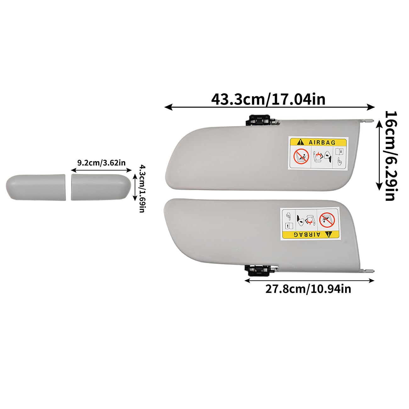 Set di 2 parasole per la parte anteriore del veicolo, sinistra + destra, compatibili con C3 2 Zenith 1613251480 A1613251480