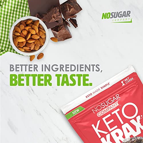 No Sugar Keto Krax, Dark Chocolate Bark, Sea Salt and Almond, Low Carb Snacks, Keto Food, Sugar Free Treats, Gluten Free, All Natural, Healthy Snack Foods, Diabetic Friendly (2 x 17.28 ounces)