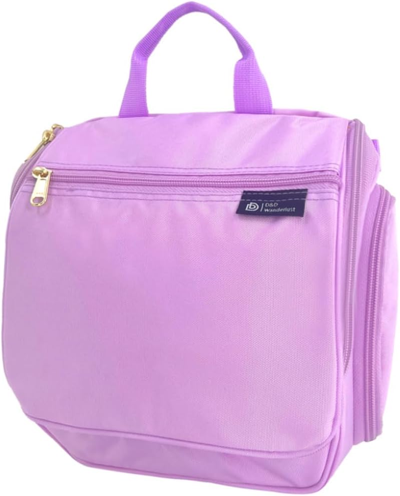 D&D Hanging Travel Toiletry Bag for Men and Women – Large Cosmetics, Makeup and Toiletries Organizer Kit with 10 Compartments, YKK Zippers, XXL Metal Swivel Hook, Water-Resistant Nylon