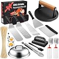 Griddle Accessories Kit and Burger Press, Flat Top Grill Accessories Set for Blackstone and Camp Chef, Grill Spatula Set Stainless Steel BBQ Accessories for Men Women Outdoor Camping