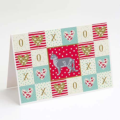 Caroline's Treasures CK5557GCA7P Australian Mist #2 Cat Love Greeting Cards and Envelopes Pack of 8, Red Blank Cards with Envelopes Whimsical A7 Size 5x7 Blank Note Cards
