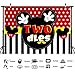 7x5 FT Mickey 2nd Birthday Photography Backdrop Mickey Inspired Oh Twodles Photo Background Mouse Boy's Second Birthday Party Supplies Photo Studio Props Decorations Banner