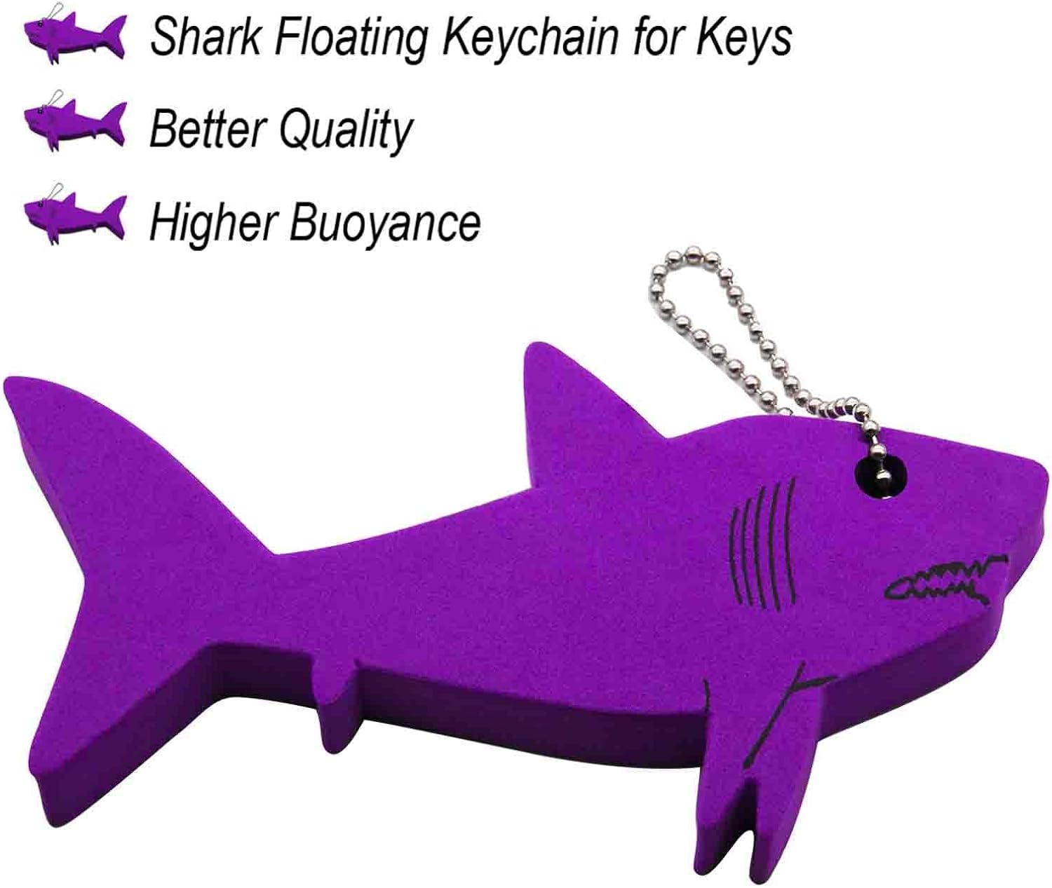 Miniatura 9 de Liangery Floating Keychain for Boat Keys Marine Fishing Float Key Chain in Shark Style Floating Key Ring with Great Buoyance