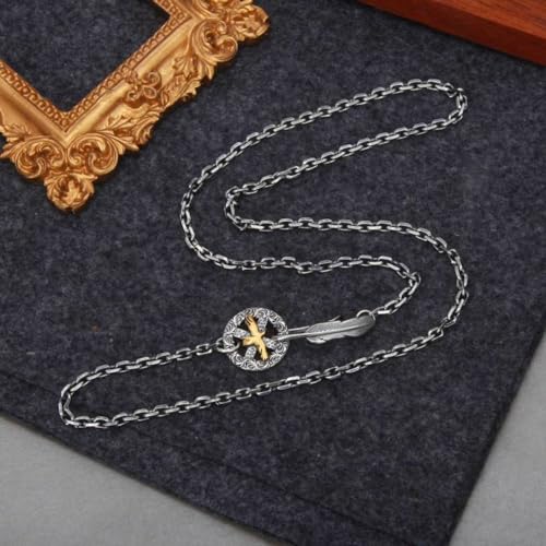 Collier Tang Grass plume d'aigle l'esprit de liberté rétro au cou