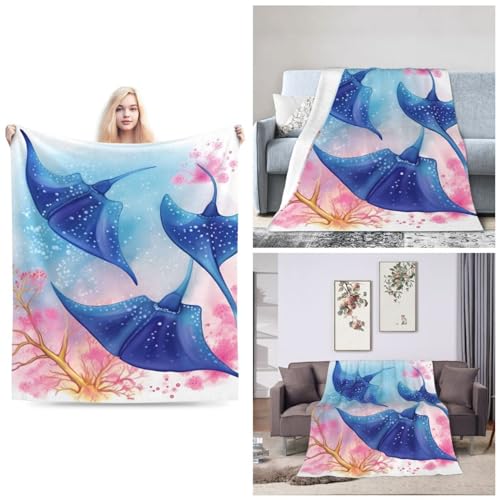 Couverture pelucheuse KHiry jeté de canapé design marin