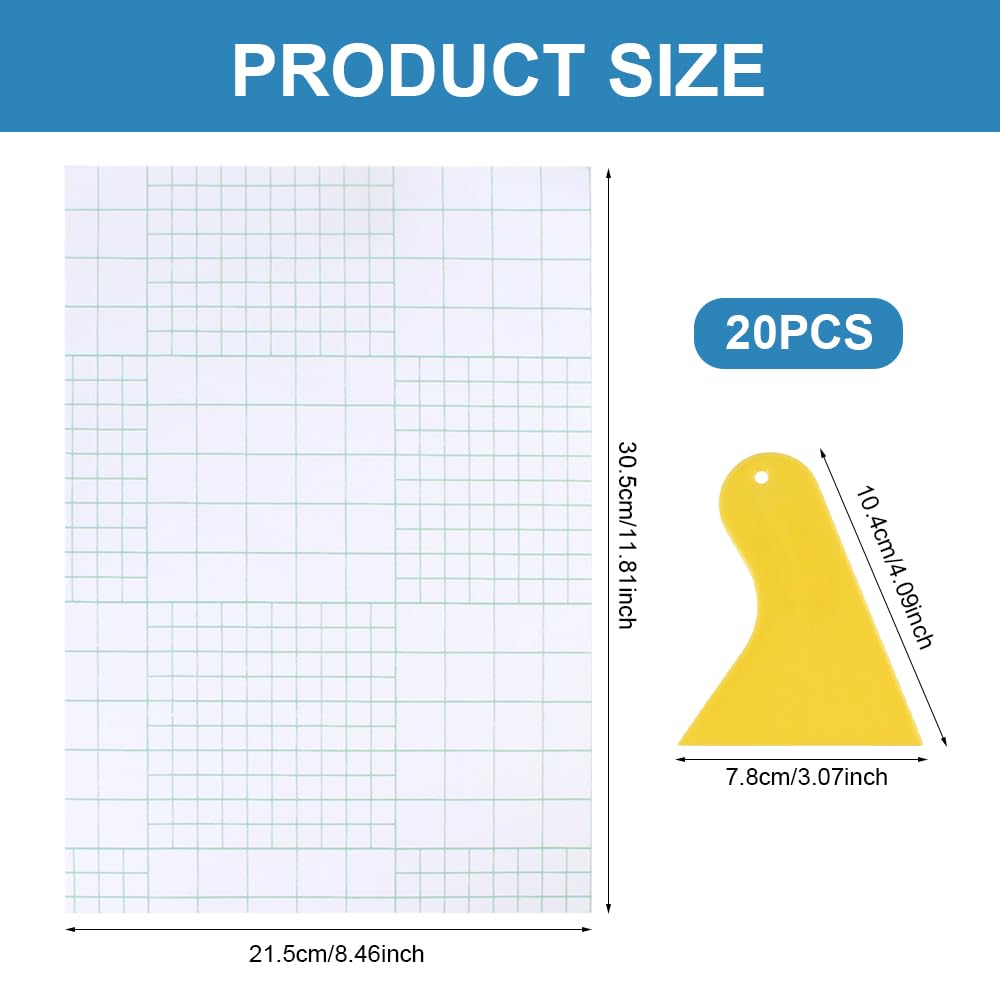 20 Piezas láminas de laminación en frío A4, Películas Laminadas Autoadhesivas con raspador, Impermeable Transparente brillantes Laminado Hojas, para copias botánicas, fotos, documentos, tarjetas