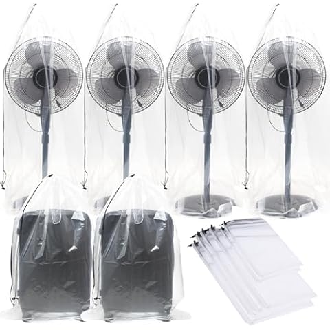 6 Pack Extra Large Clear Drawstring Plastic Bags, 2 Sizes Big Jumbo Storage Bags 40x60 Inches and 27.5x40 Inches, Plastic Bags for Luggage, Suitcase, Furniture and Kids Bike Reusable Cover