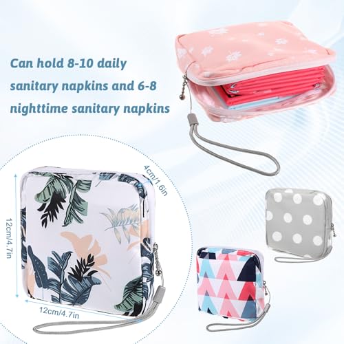 Image of Skrfren 4 Pack Portable Sanitary Napkin Storage Bags, Reusable Mini Pouch for Purse, Menstrual Period Bags, Feminine Care Period-Bags Kit