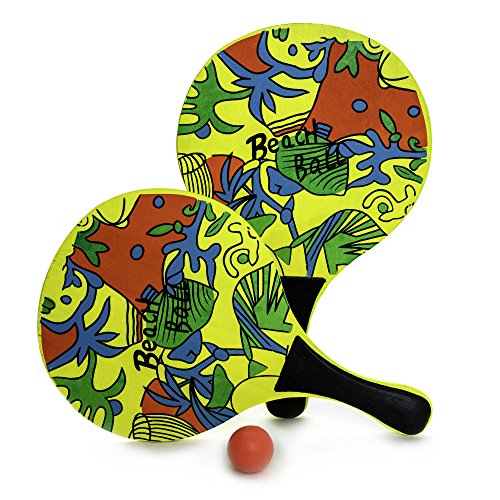 Pro Impact Beach Paddle Ball Set Yellow Comes with 2 Paddles and 1
