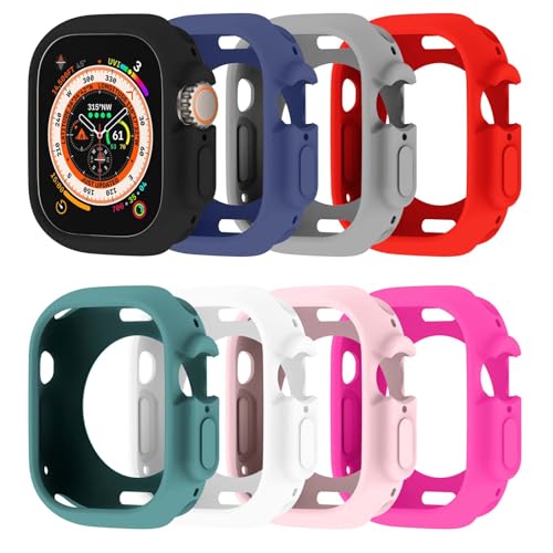 BOTOMALL 8 Pack Flexible Cover Bumpers Compatible with Apple Watch Case, TPU Lightweight Protective Kit for iWatch 49mm Ultra 3(2025)/Ultra 2/Ultra 1 by BOTOMALL - Used condition - US$18.03