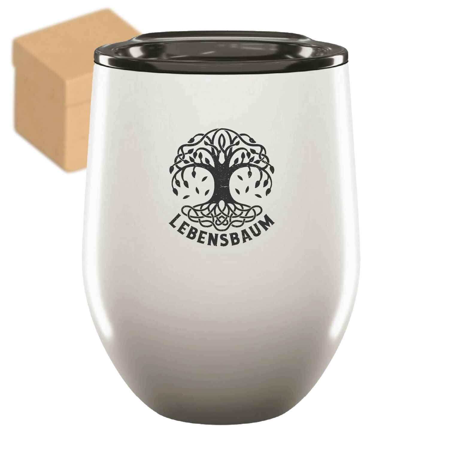 Symbolic Present For Any Occasion - Gift Of Life German Lebensbaum For Mother's Day, 12oz Wine Tumbler Cup