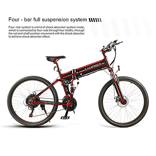 Samebike Electric Folding Bicycle For Adults, L026 Mountain Electric Bike Ebike 500W 48V 10Ah Lithium Battery 26 Inch Foldable Commuter Ebike For Men/Women (Black) #TOP3
