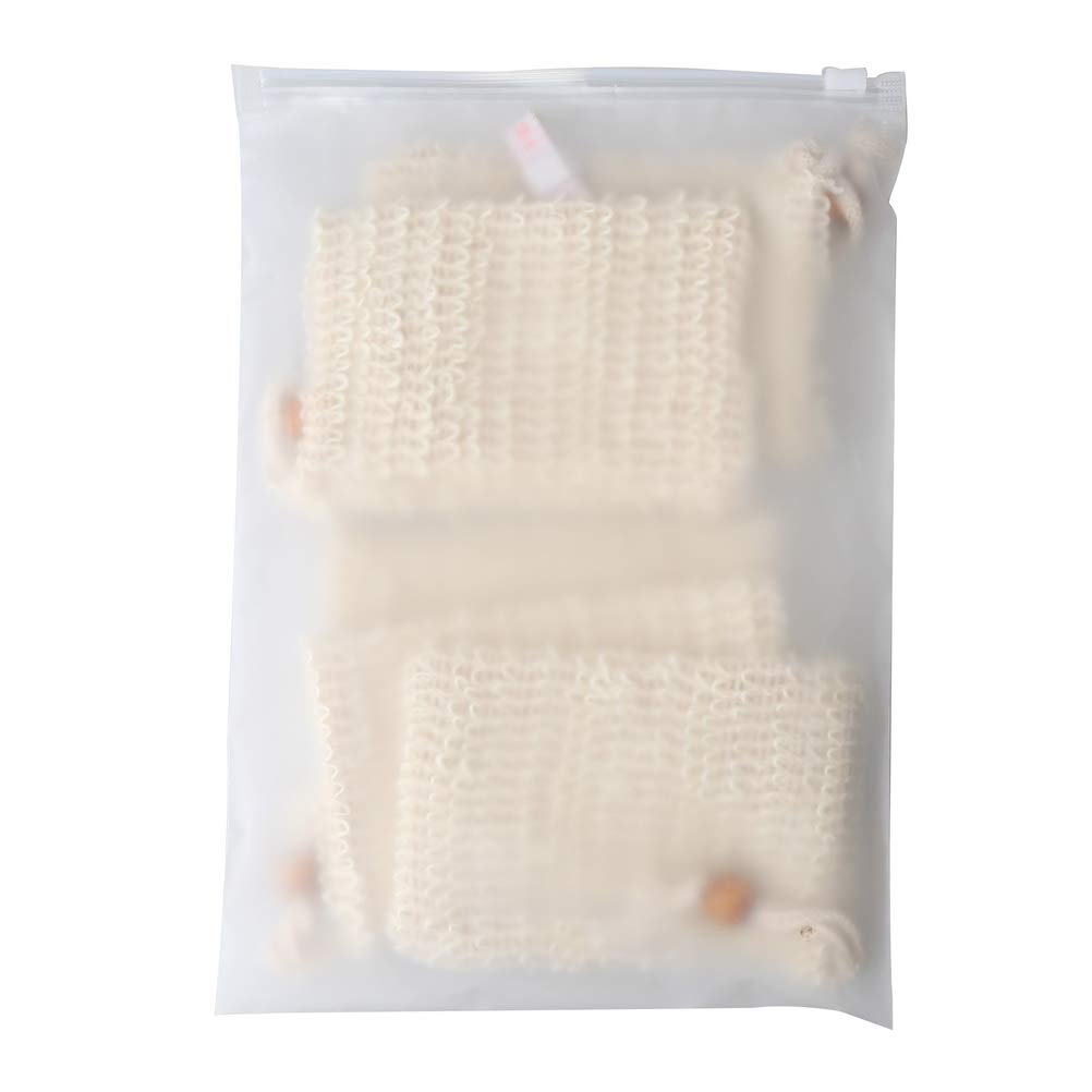 5 PCS Sisal Soap Bag with Drawstring Natural Soap Saver Pouch for Shower Bath