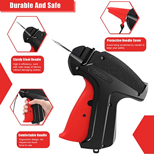 Cinoton Clothes Tagging Gun, Tag Gun Set For Clothing With 1500 Pcs 2" Standard Barbs Fasteners, 6 Steel Needles, 10 Pcs Labels, Garment Price Tag Gun For Yard Sale Store Warehouse Consignment Garage #TOP1