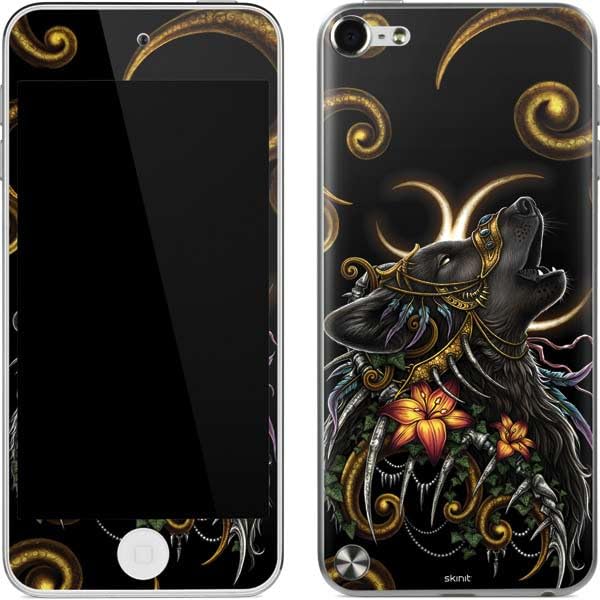 Skinit Decal MP3 Player Skin Compatible with iPod Touch (5th Gen&2012) - Originally Designed Wolf Howling by Sarah Richter Design