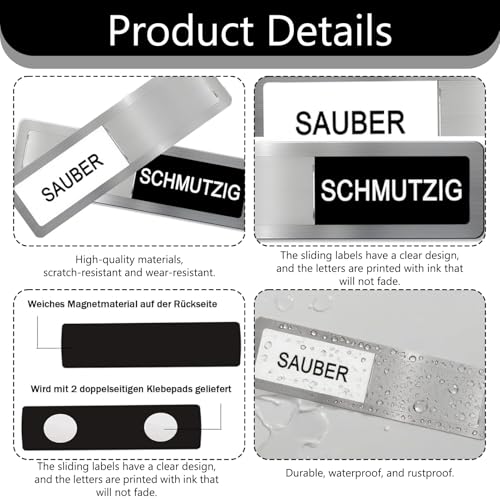 Clean Dirty Dishwasher Sign,Dishwasher Sign Clean Dirty,Für Reinigung Und Schmutz Erinnerungszeichen,Die Spülmaschine - Kitchen Gadgets