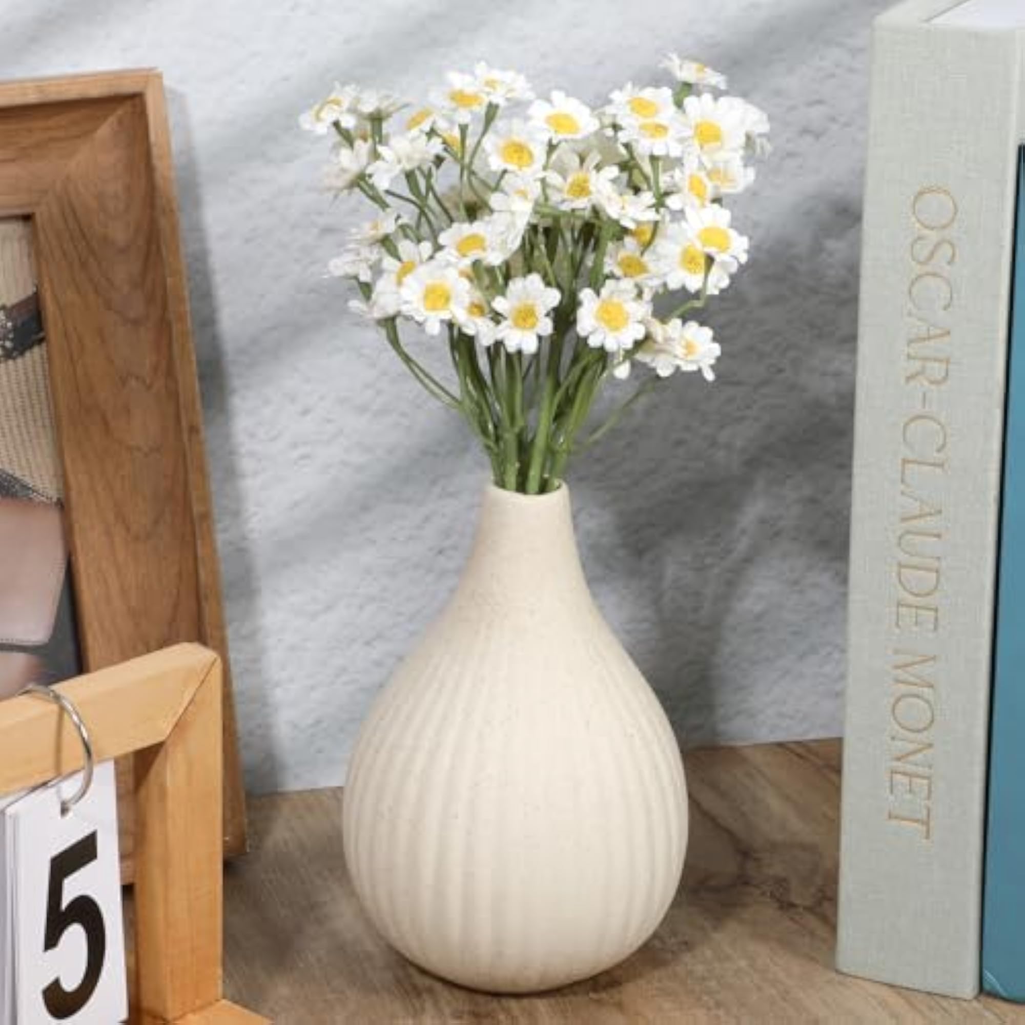 6Pcs Small White Daisy Flowers Artificial for Table Decorations