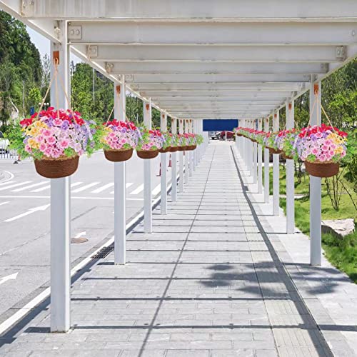 Elecxlink Outdoor Hanging Flowers 8 Artificial Fake Violet Ivy Flowers Uv Resistant Spring Orchid Plants, Faux Plastic Cymbidium Greenery Hanging Plants For Indoor Garden Porch Home Wedding Decor #TOP6