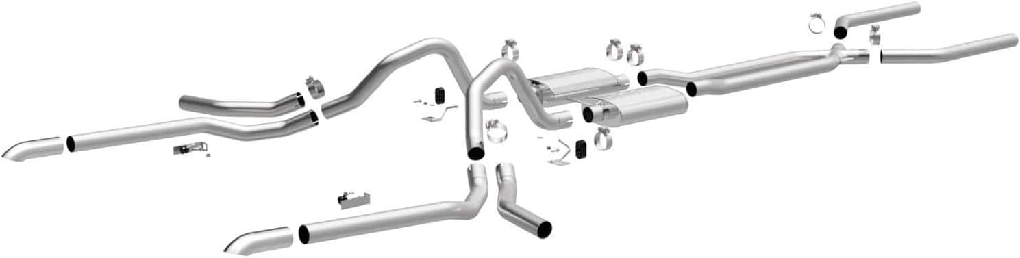 MagnaFlow Crossmember-Back Performance Exhaust System 15165 - Street Series, Stainless Steel 2.5in Main Piping, Multiple Exit Options, Polished Finish 2.5in Exhaust Tip - Impala Exhaust Kit