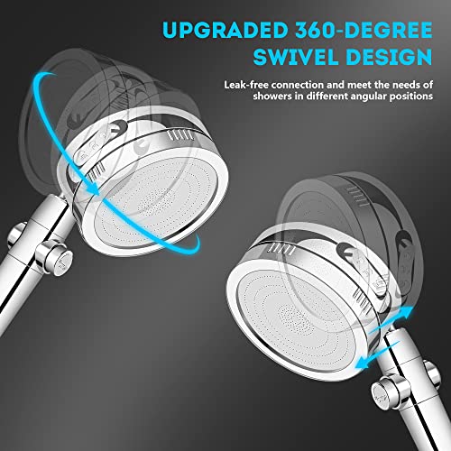 Lydia's Deal High Pressure 3-Setting Handheld Shower Head With On/Off Full Shutoff Push Button And Switch To Control Flow,360 Degree Rotating Water-Saving Filtered Shower Head #TOP3