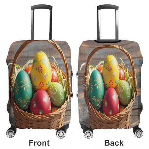 Basket And Easter Eggs Travel Luggage Cover Washable Anti-scratch Suitcase Protector Dustproof Protective Cover Case for Wheeled Luggage Fits 19-32 Inch Luggage3