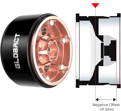 Miniatura 4 de EPINON RC 1.9inch Beadlock Wheels - Offset -10.5mm Aluminum Wheel Rim Hub for 110 RC Crawler Car Axial SCX10 UTB10 TRX4 TRX6 Redcat Gen7 Gen8 VS4-10