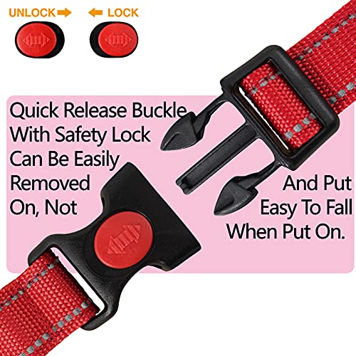 Mumupet Reflective Dog Collar With Safety Locking Buckle, 6 Pieces,Soft Neoprene Padded Breathable Nylon Pet Collars Adjustable For Small Medium Large Dogs, 6 Colors,2 Sizes #TOP2