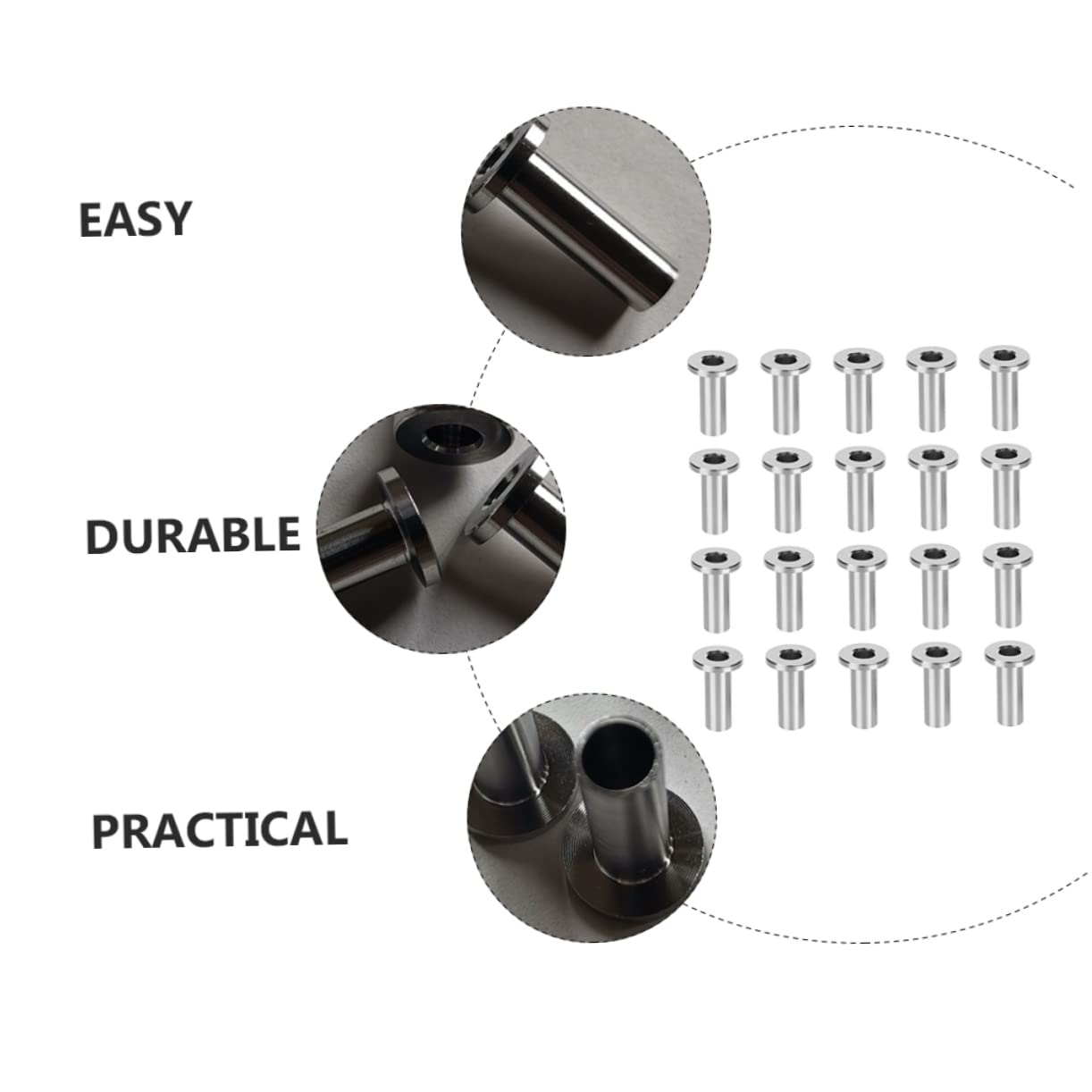 50pcs Deck Cable Railing Wire Rope Protective Sleeve Stainless Steel Cable Protectors Easy Install