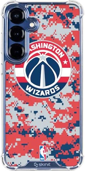 Skinit Clear Phone Case Compatible with Galaxy S25 - Officially Licensed NBA Washington Wizards Marble Design